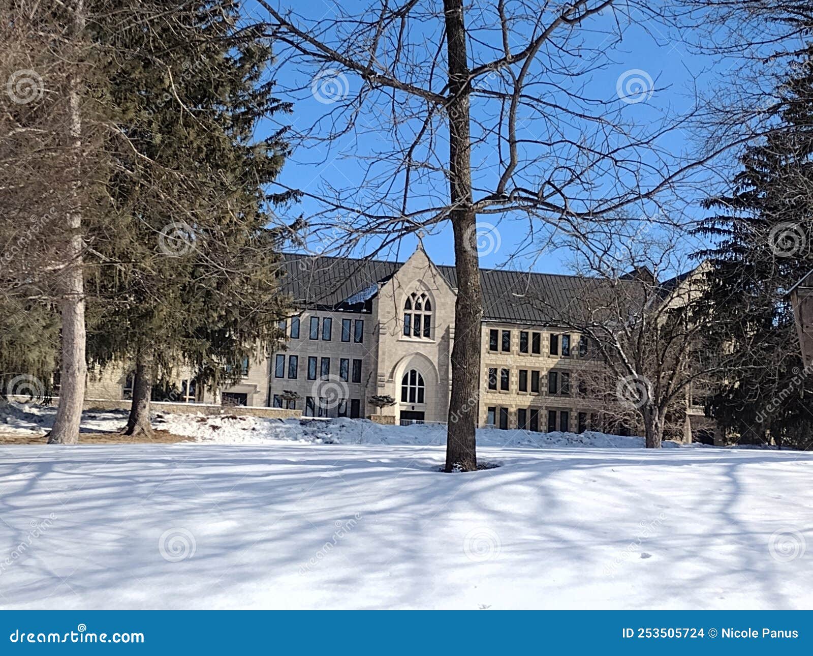 Beautiful Old Building in Winter Snow Stock Photo Image of snow