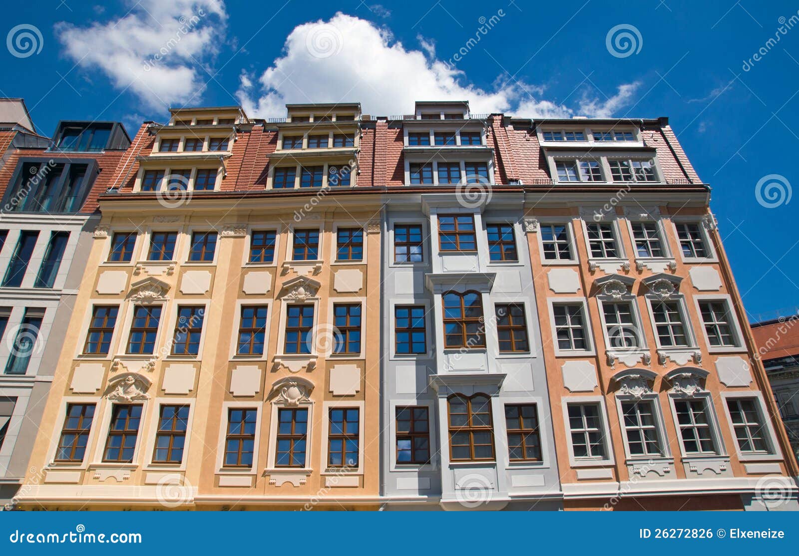 Beautiful Old Houses in Dresden Stock Photo Image of chimneys