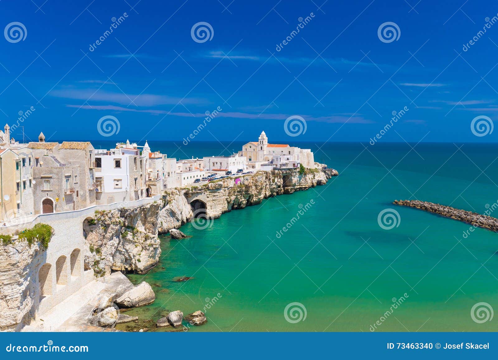 beautiful old town of vieste, gargano peninsula, apulia region, south of italy