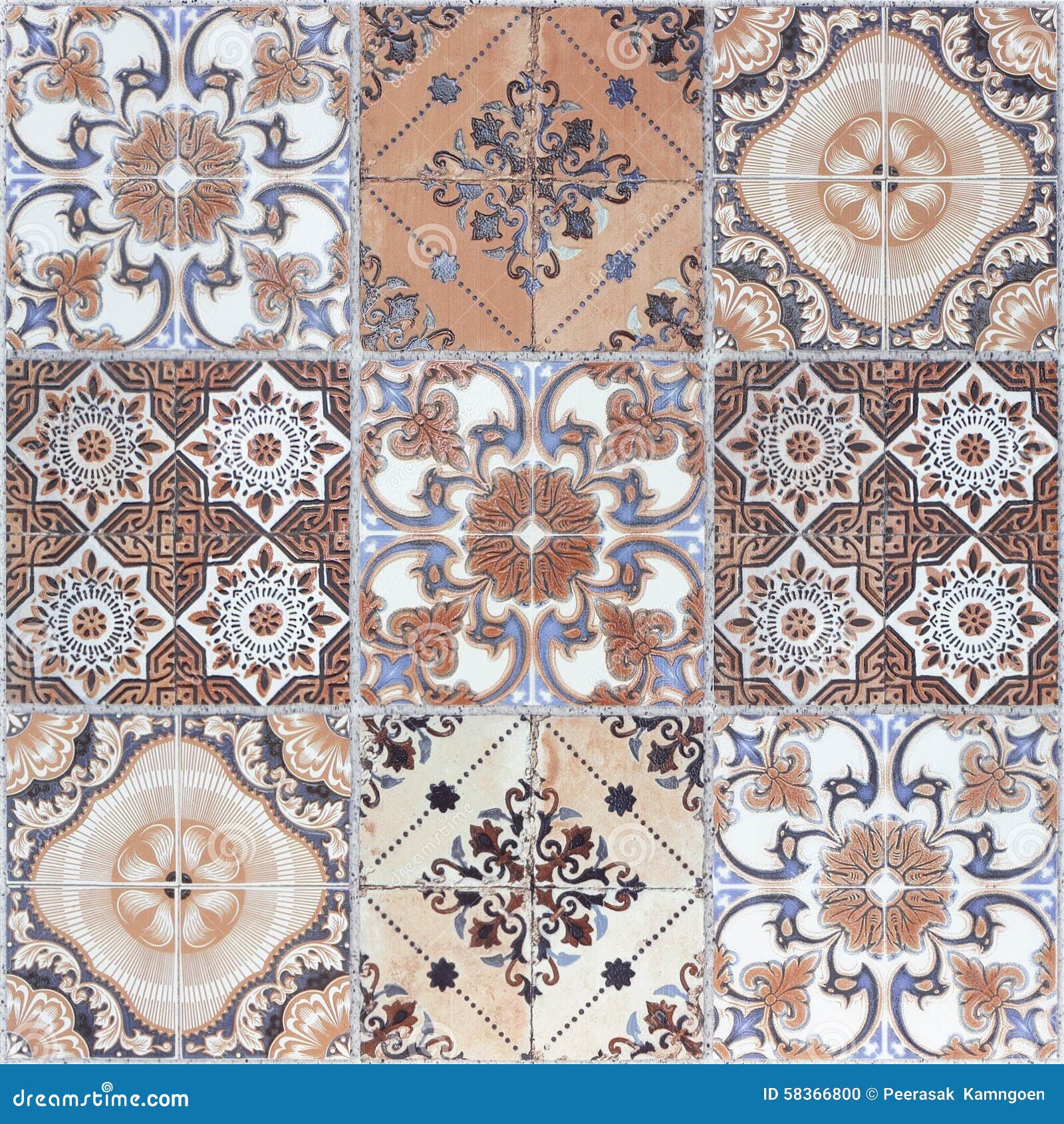 Beautiful Old Wall Ceramic Tiles Patterns Stock Photo Image Of