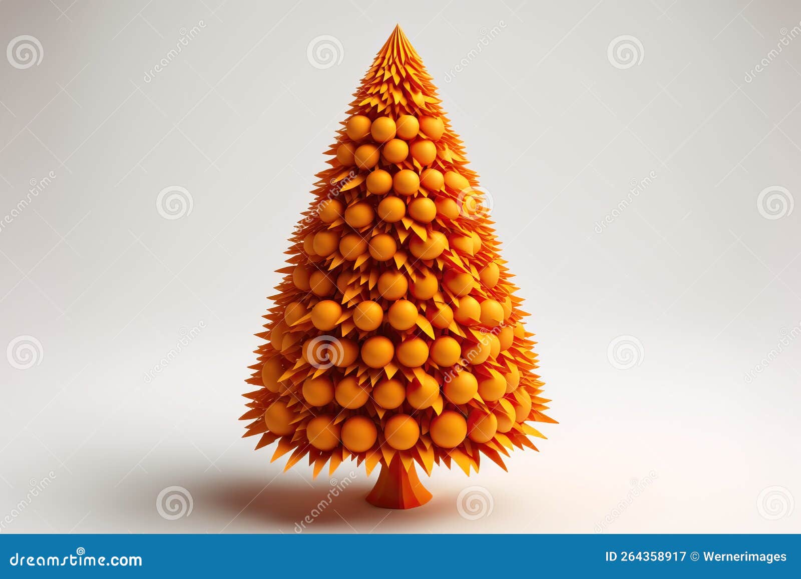 Beautiful Orange Christmas Tree Stock Illustration Illustration of