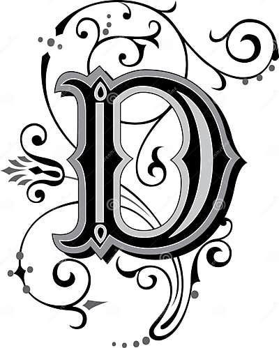 Beautiful Ornament, Letter D Stock Vector - Illustration of floral ...