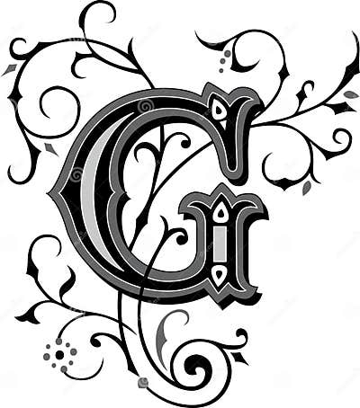 Beautiful Ornament, Letter G Stock Vector - Illustration of capital ...