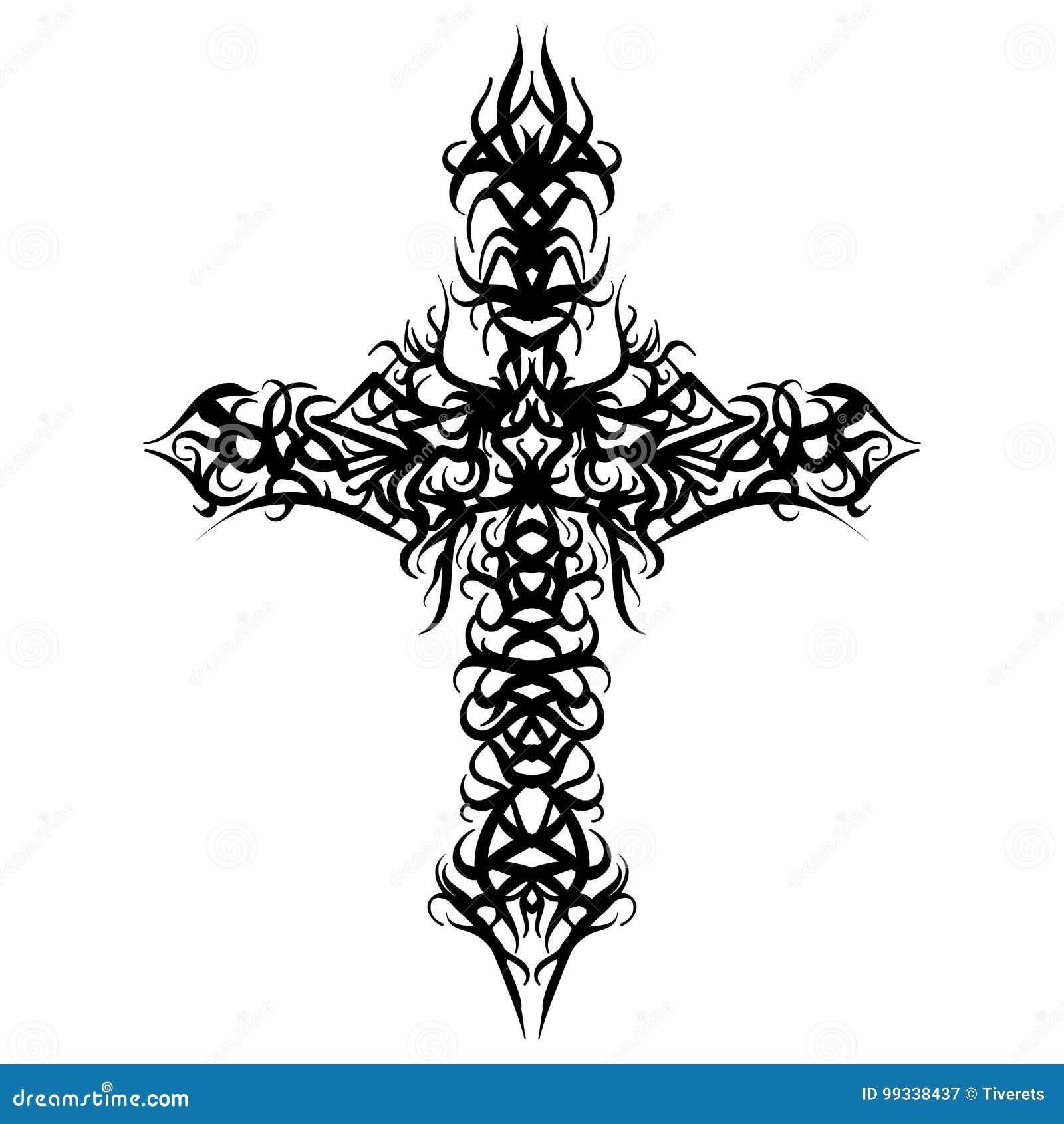 Beautiful Ornate Cross. Sketch Vector Illustration Stock Vector ...