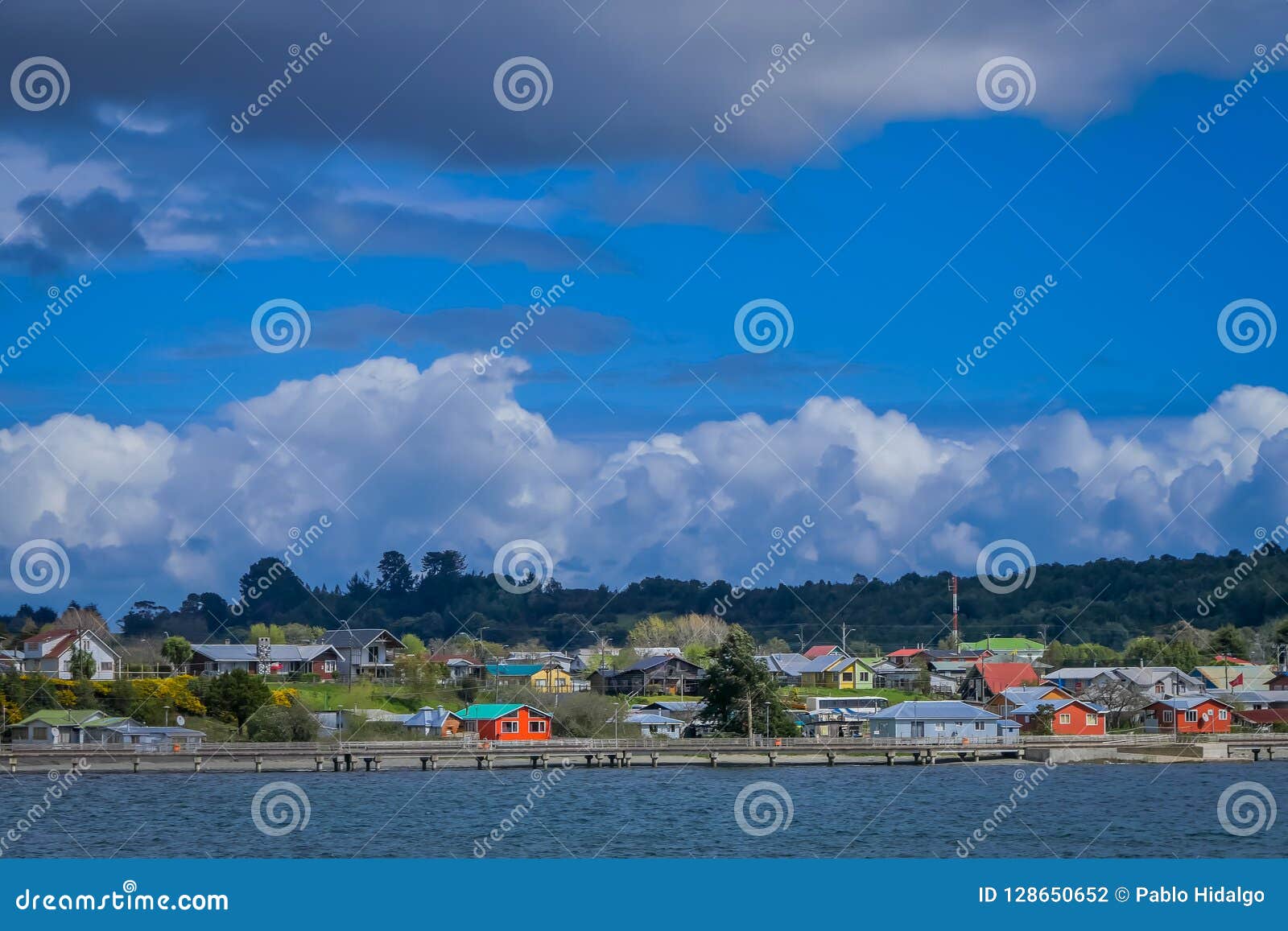 beautiful outdoor view of buildings in the horizont of chacao in chilean mainland