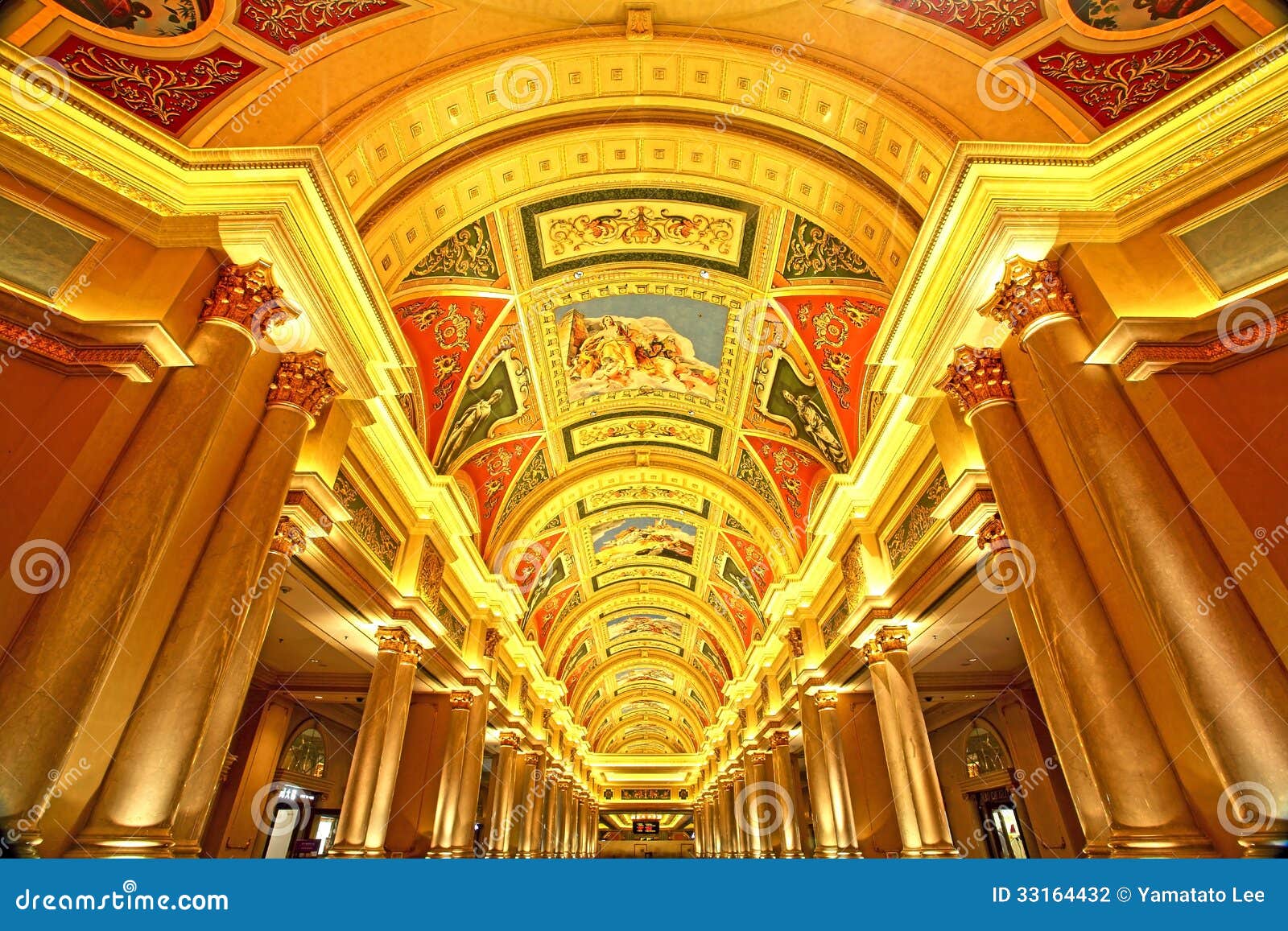 beautiful painting on the ceiling at the venetian hotel, macao