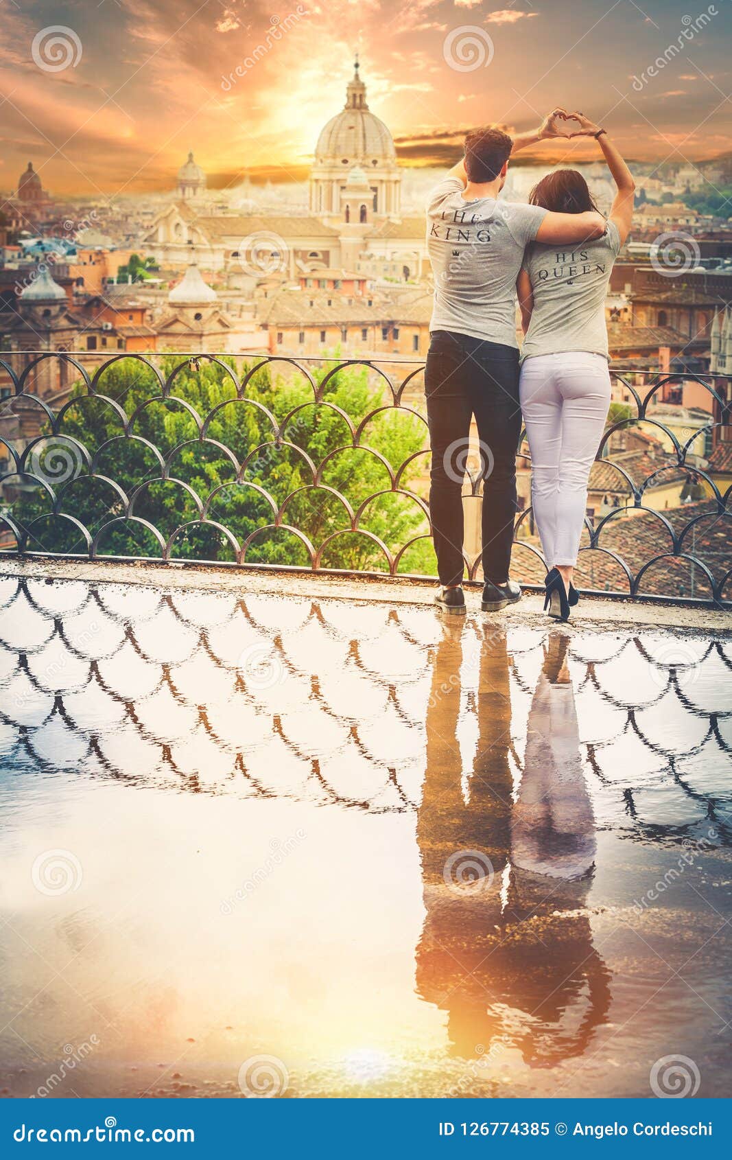 Romantic Couple in Rome City, Italy. Loving Relationship. Passion ...