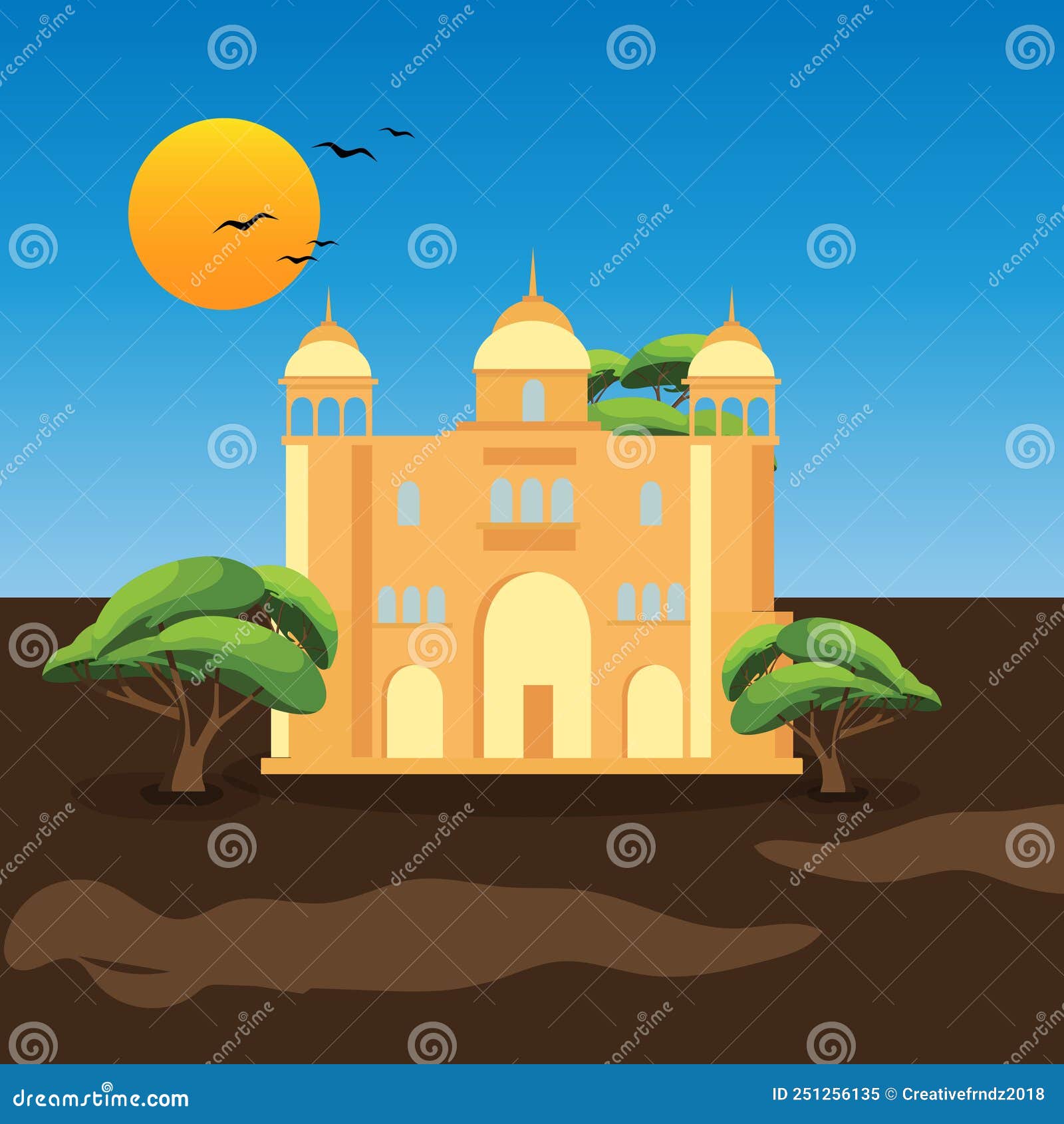 Beautiful Palace Vector Art, 2d Background Design Stock Vector -  Illustration of building, fairy: 251256135