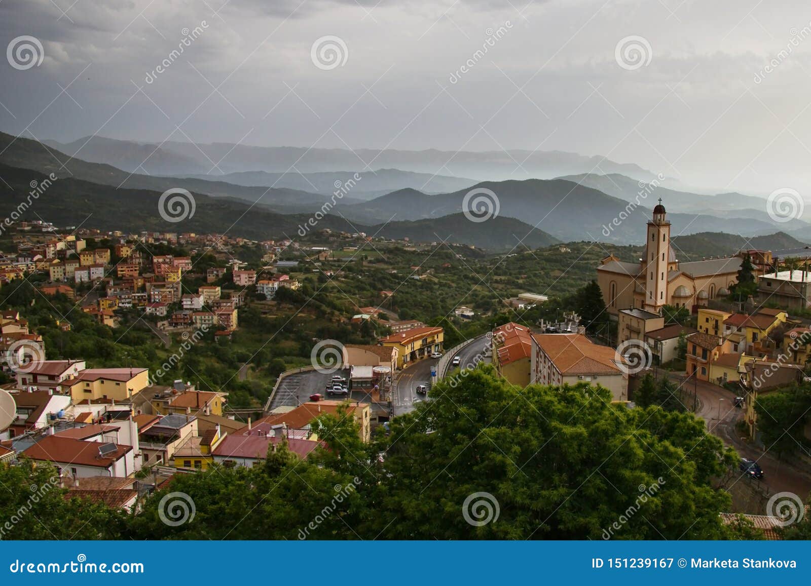 Sardinia Lanusei in the Misty Morning Stock Image - Image of italy ...