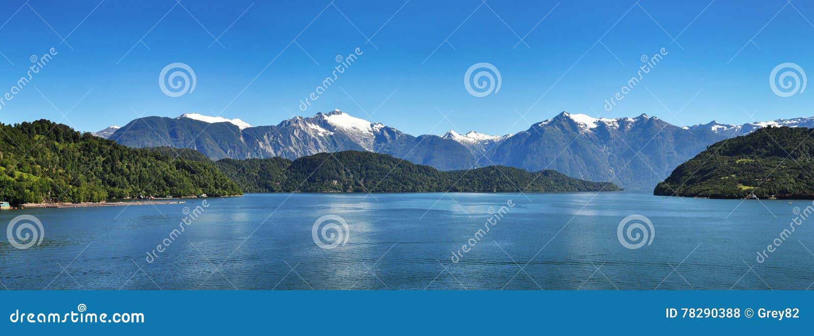 beautiful panoramic view of chilean fjords.