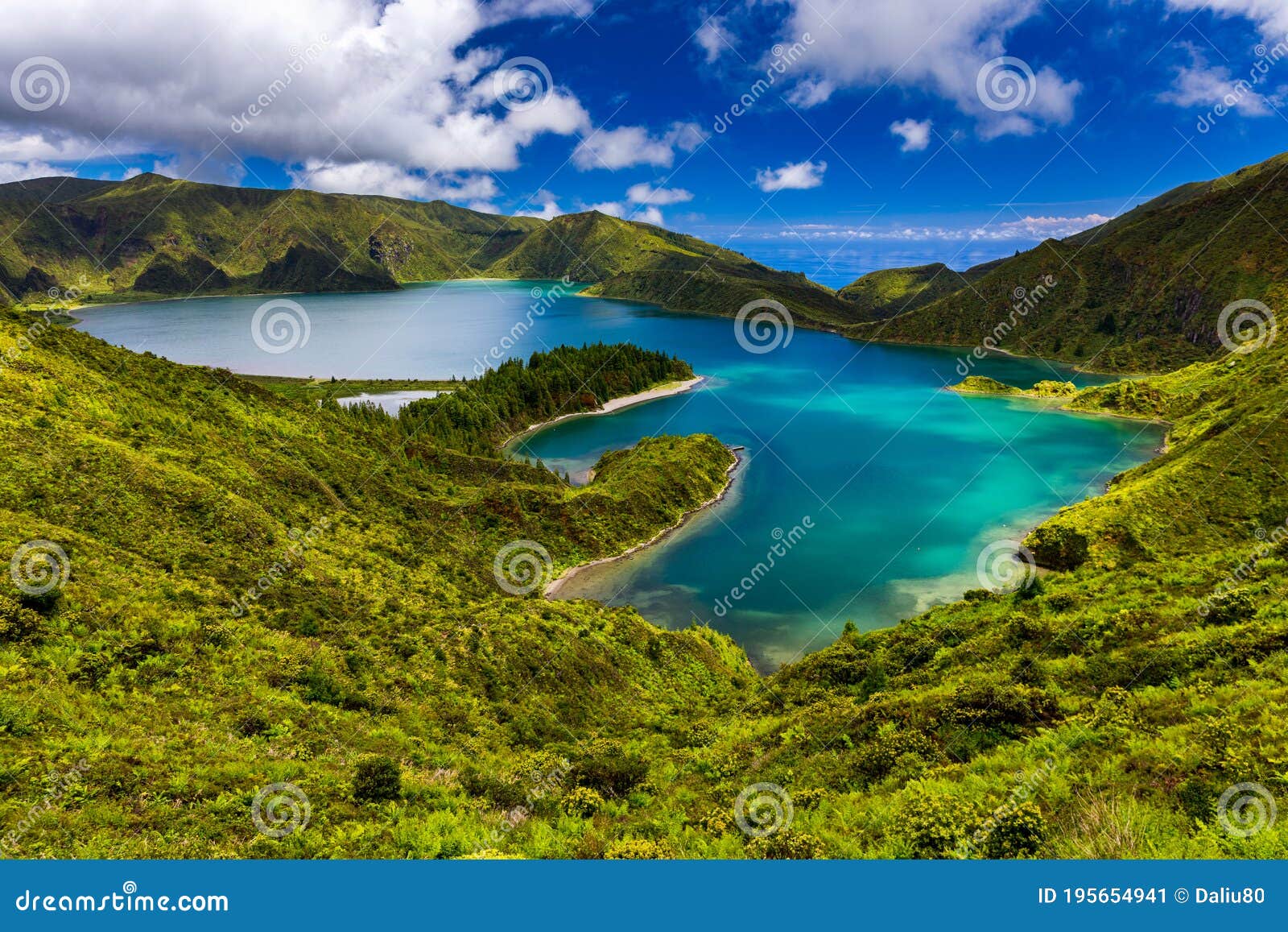 Lagoa do Fogo is a crater lake within the Agua de Pau Massif stratovolcano  in the center of the island of Sao Miguel in the Portuguese archipelago of  Stock Photo - Alamy