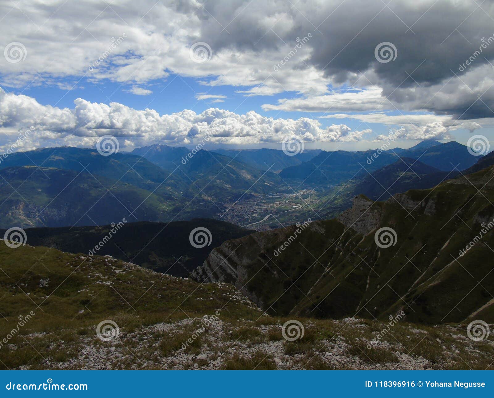 a beautiful panoramic view from the mountains of veneto