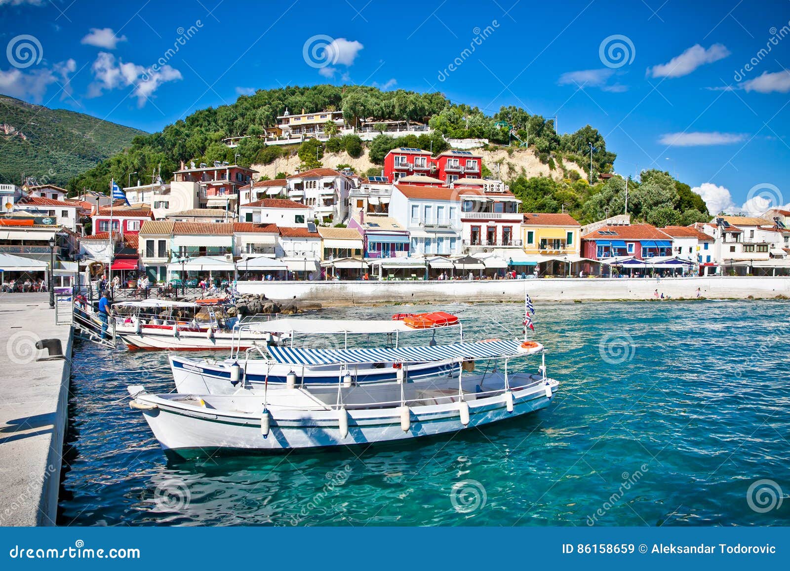 Beautiful Panoramic View of Parga Port, Greece. Editorial Stock Image ...