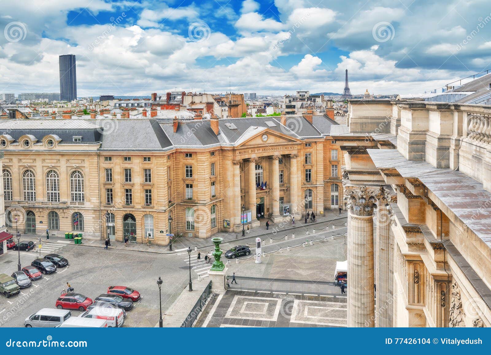 Beautiful Panoramic View of Paris from the Roof of the Pantheon. Editorial Stock Image Image
