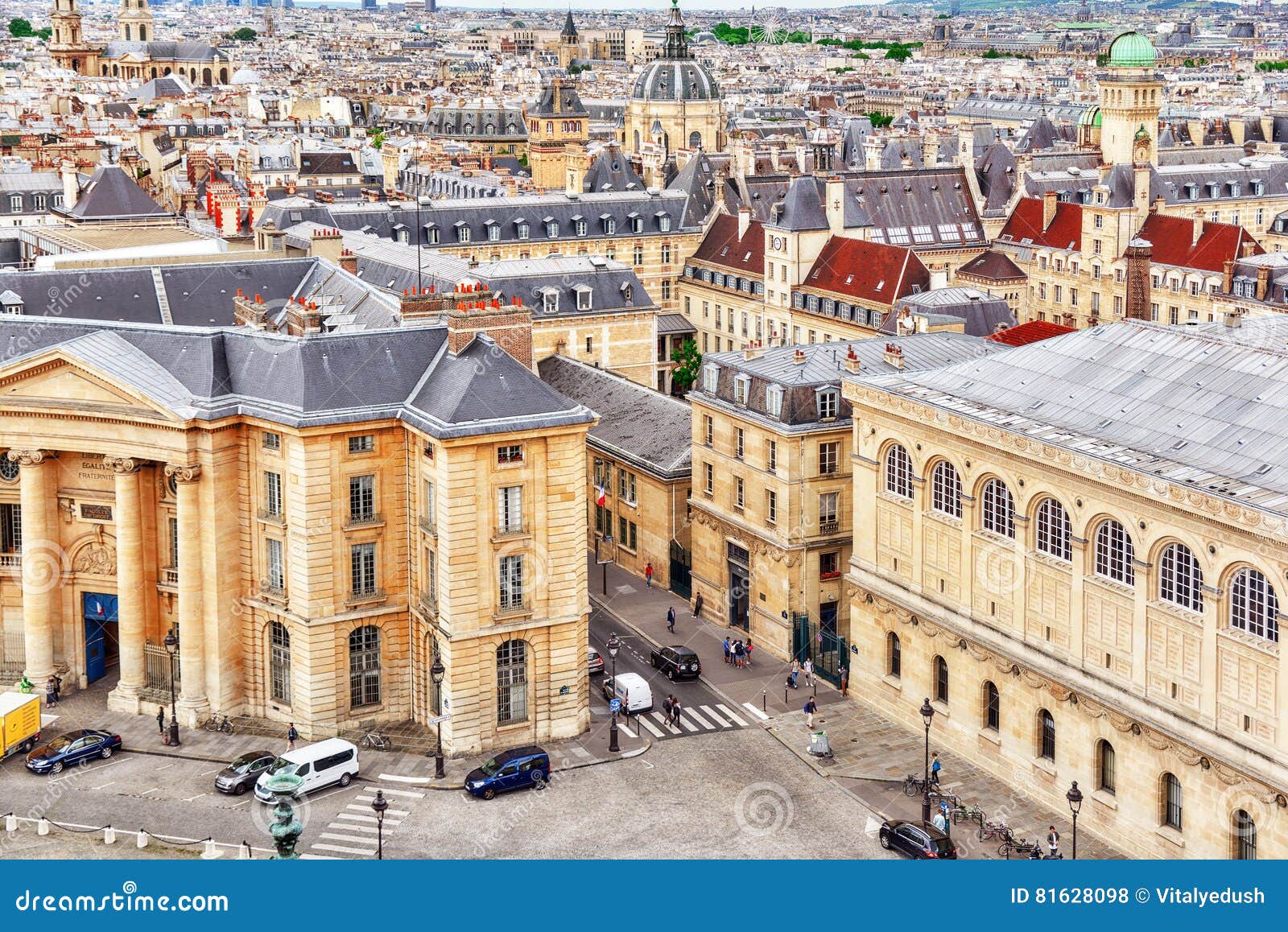 Beautiful Panoramic View of Paris from the Roof of the Pantheon. Editorial Stock Photo Image
