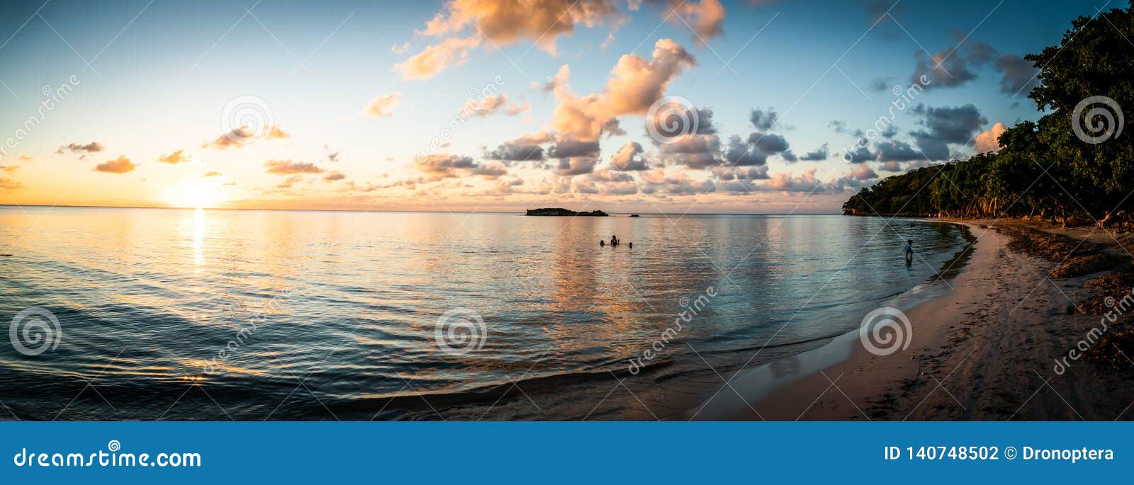 panoramic view of a sunset in providencia island in colombia