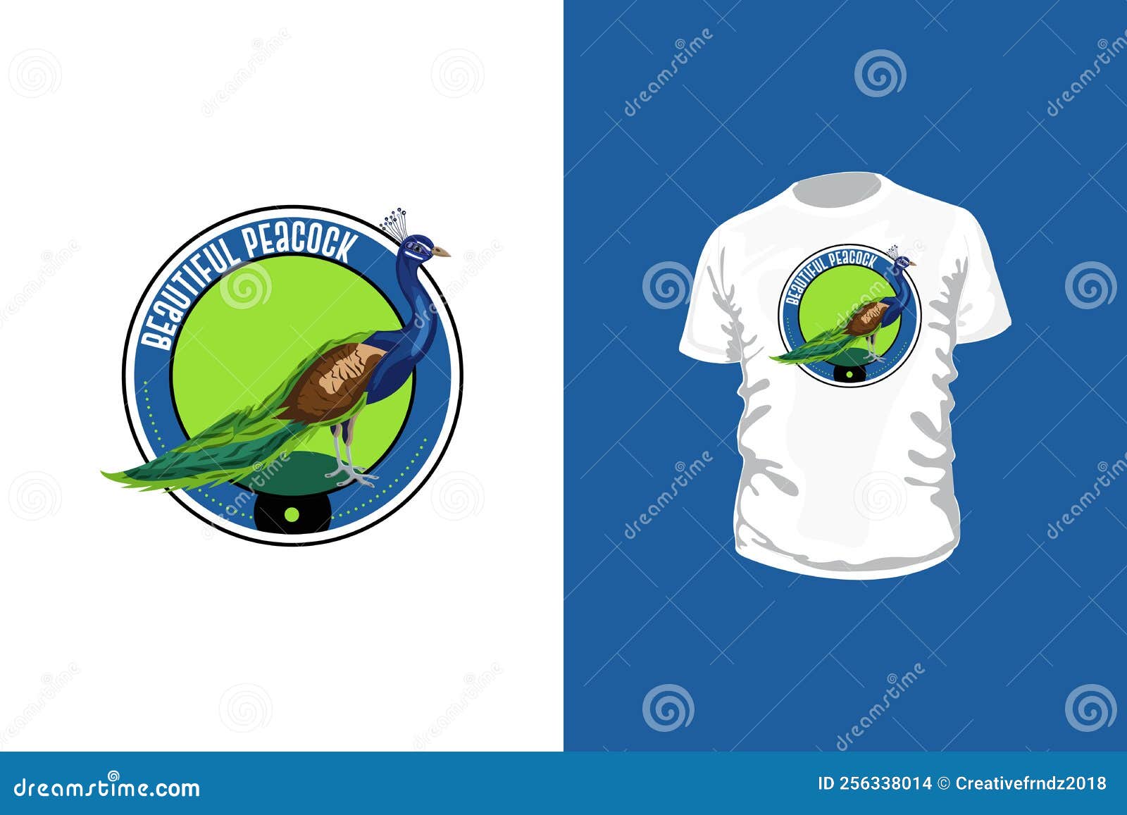 Beautiful Peacock Vector Art, Creative Tshirt Design Stock Vector