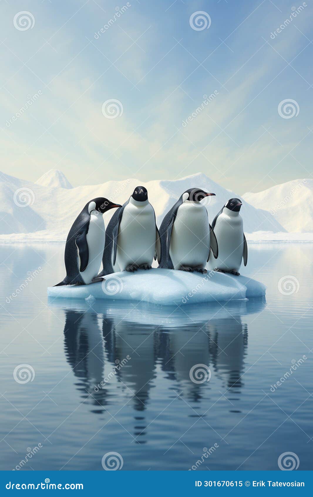Beautiful Penguins on an Ice Floe. Generative AI, Stock Illustration ... Biology Diagrams