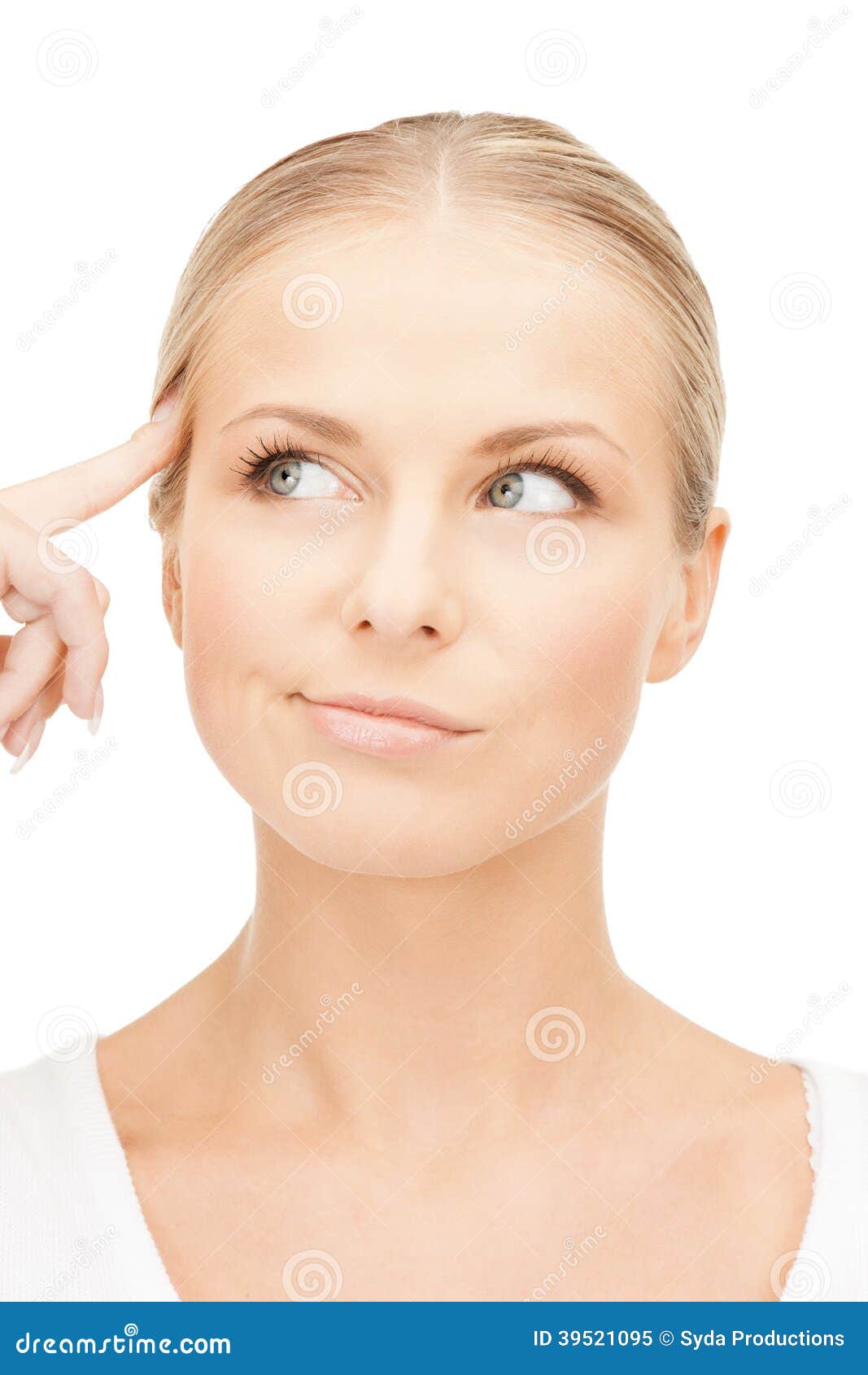 Beautiful pensive woman stock image. Image of model, education 39521095