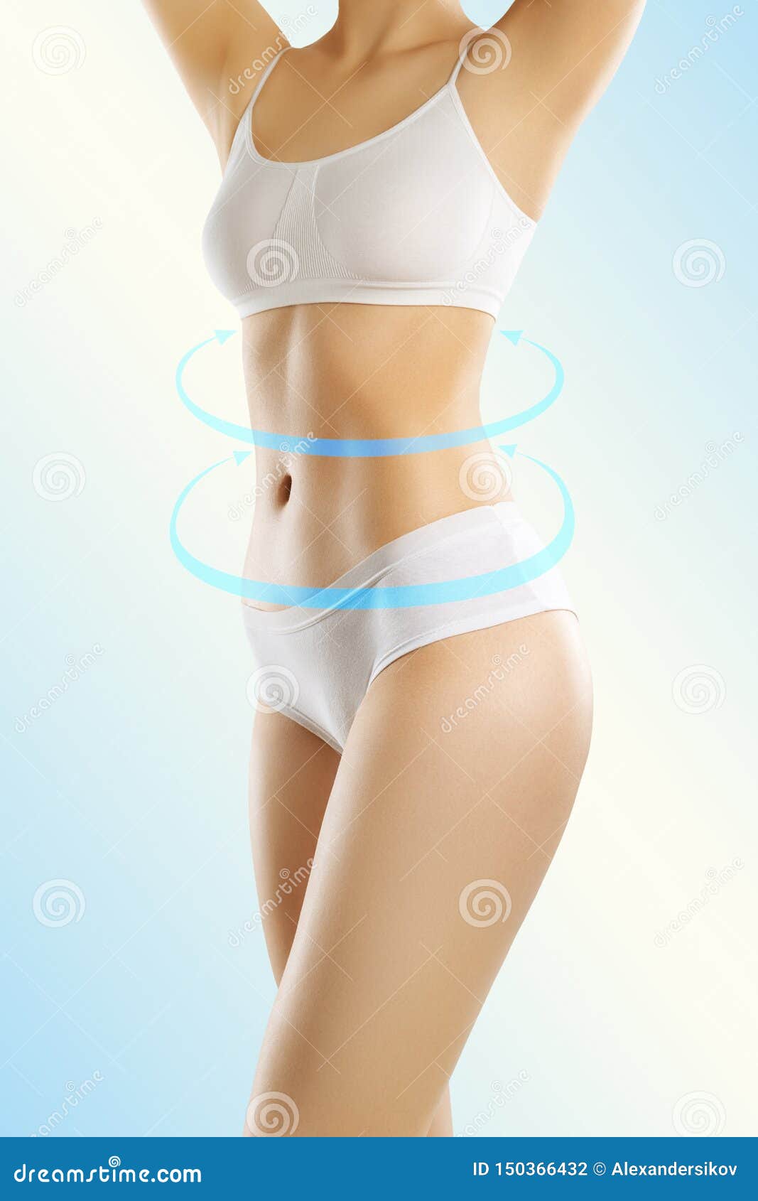 Free Photo  Cropped close up body of fit woman wearing shorts and sport  top showing slim beautiful stomach and abs