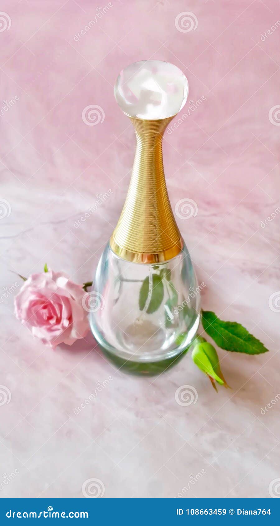 Beautiful Perfume Bottle and Rose Flower on Marble Background Stock Image -  Image of backgroundn, necklace: 108663459