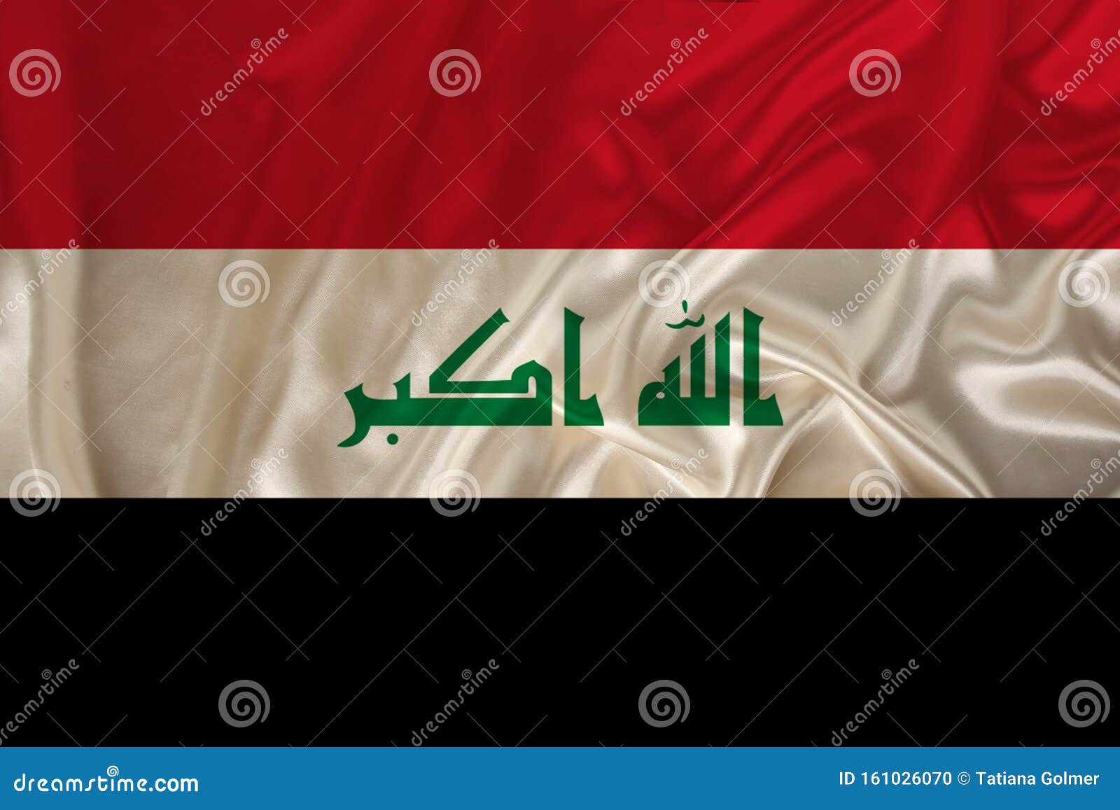 Beautiful Photo of the Colored National Flag of the Modern State of Iraq on  Textural Fabric, Concept of Tourism, Emigration, Stock Photo - Image of  concept, cloth: 161026070
