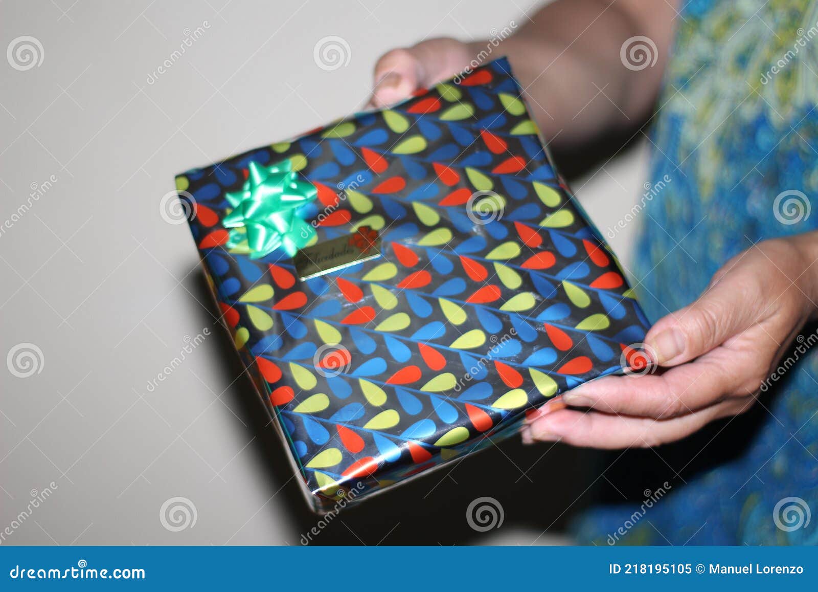 beautiful photo of a gift wrapped in beautiful paper