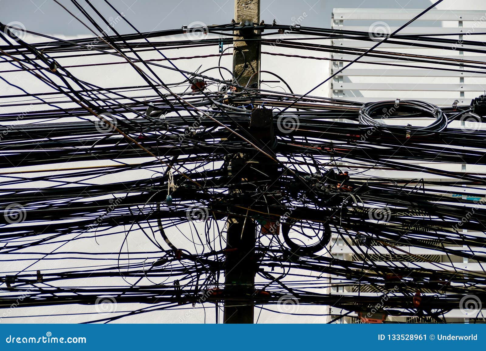 asian electrical cables caos, beautiful photo picture taken in thailand