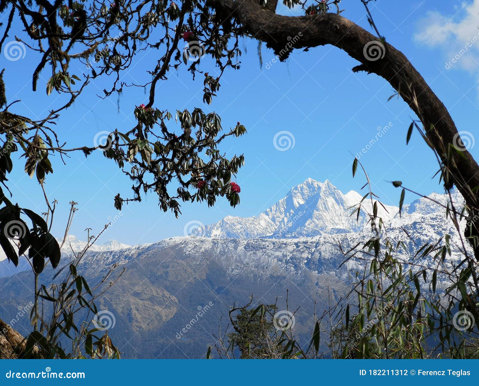 a beautiful picture of annapurna peaks, poon hill, nepal