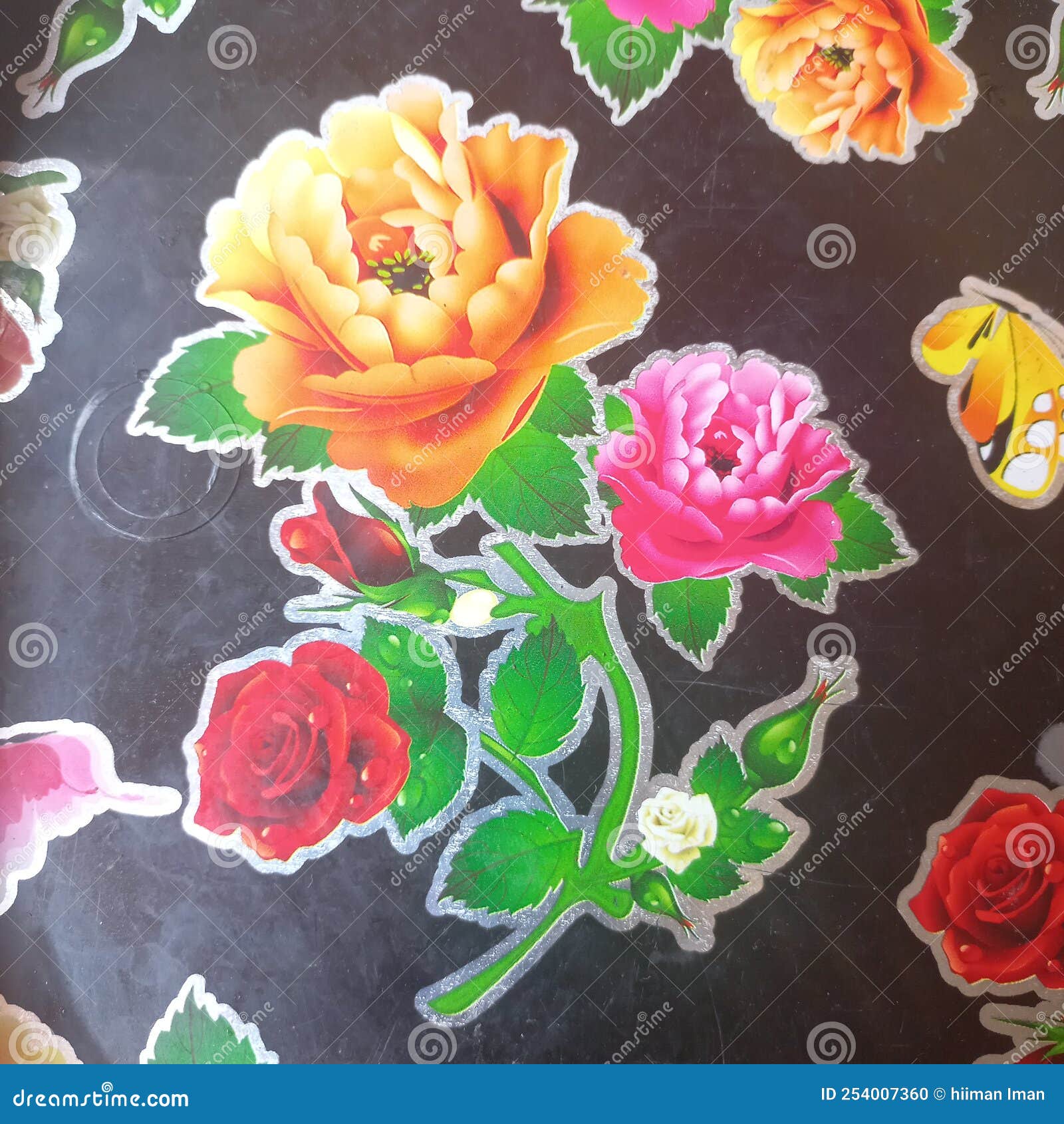 Beautiful Pictures of Artificial Flowers Made in Plastic Stock Photo