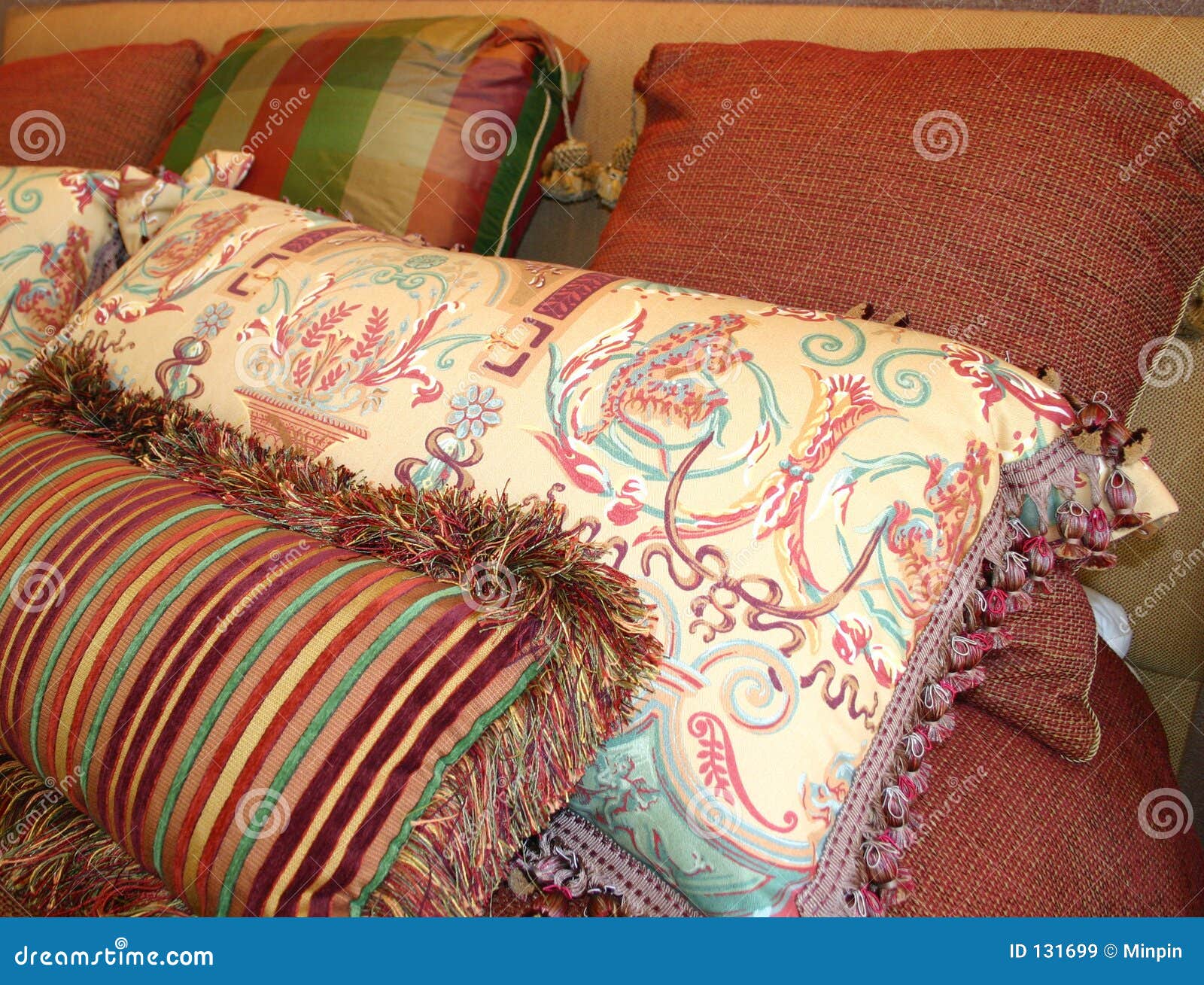 Beautiful Pillows stock image. Image of relaxation, stripes 131699