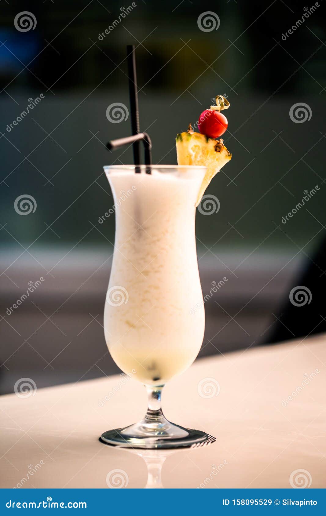 Beautiful Pineapple Cocktail on the Bar Counter Stock Image Image of milk, coconut 158095529