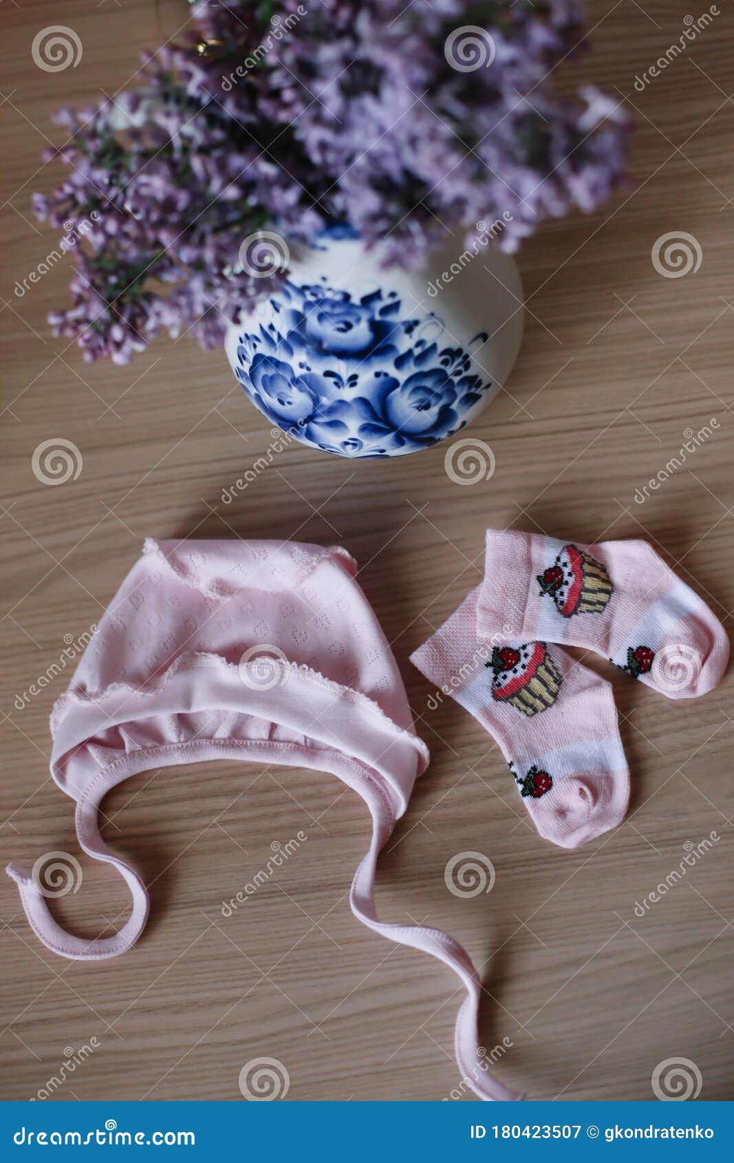 Beautiful Pink Baby Clothes. Home Cosiness. Baby Booties and Clothes ...