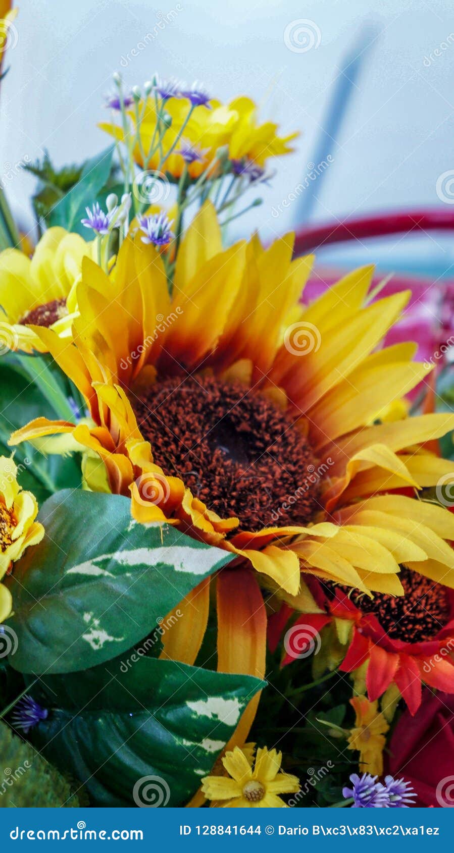 beautiful plastic sunflower ready to be sold