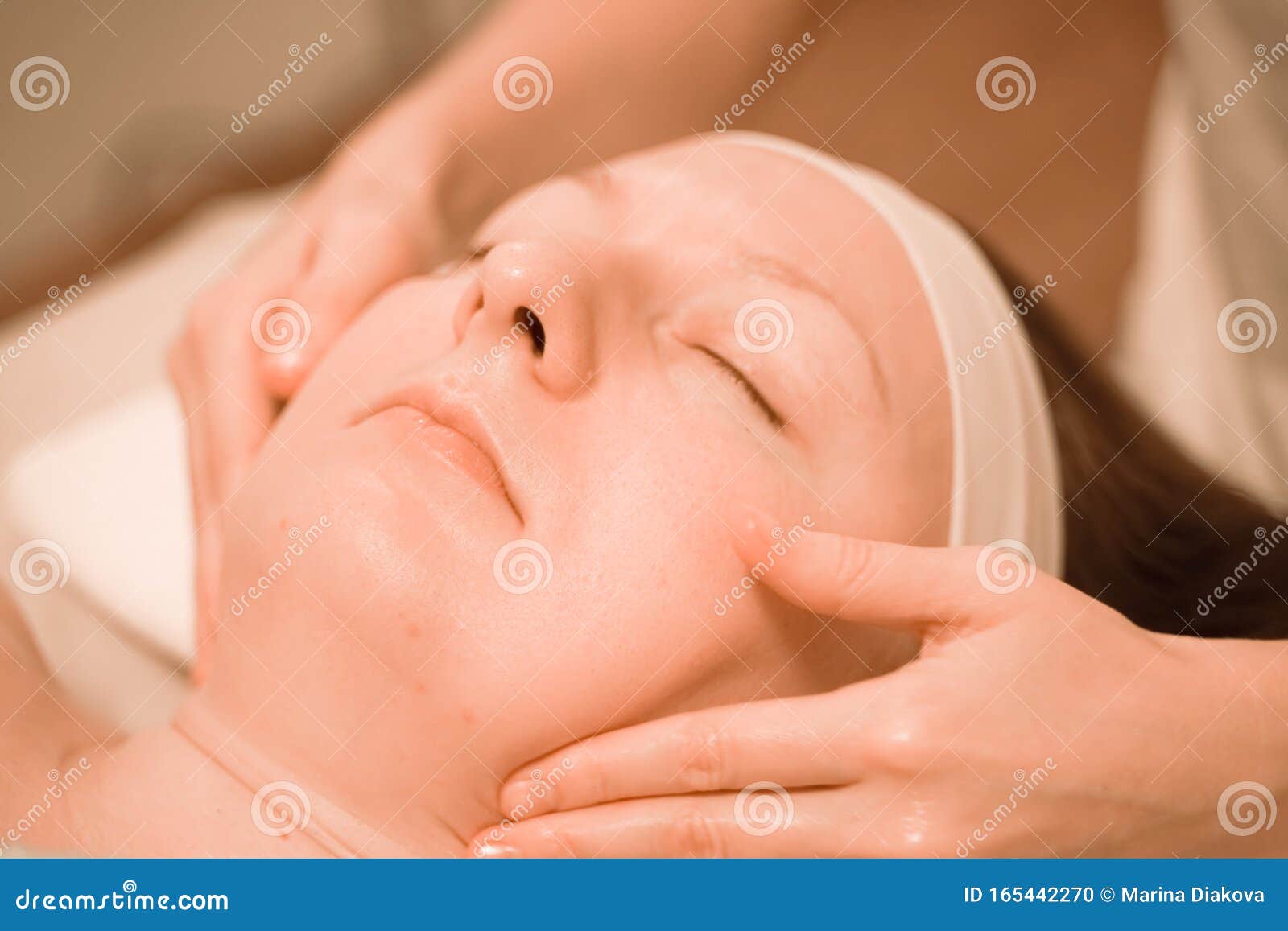 Beautiful Plus Size Age Woman Getting a Face Treatment at Beauty Close Up Stock Photo - Image of human, 165442270