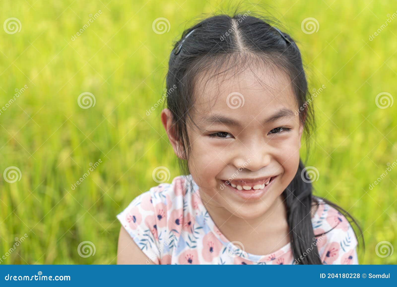 Beautiful Portrait of Asian Child Girl on Vacation, Cute Face with Big ...