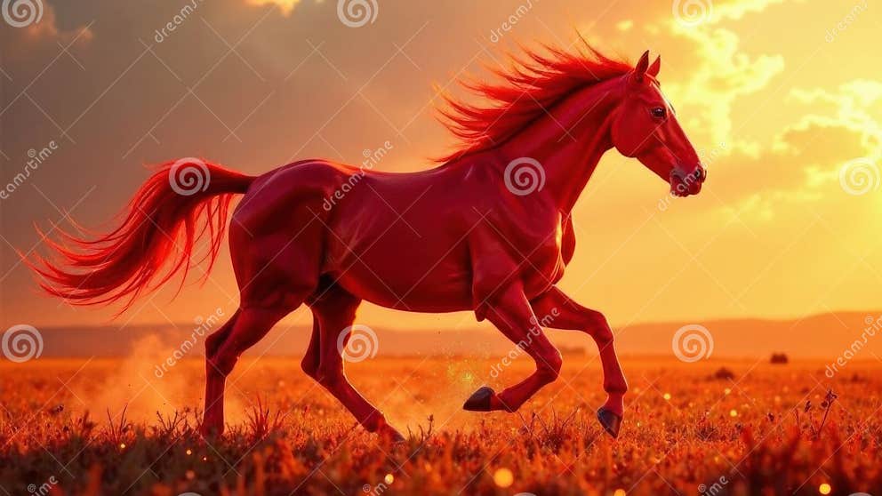 Beautiful Portrait of a Fiery Red Horse. Symbol of the New Year 2026