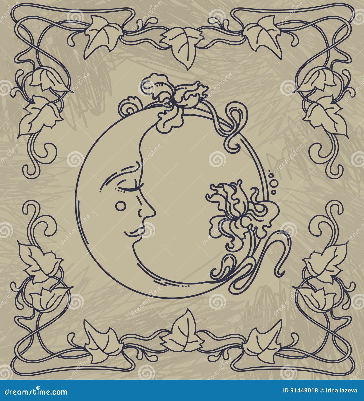 wallpapers How To Draw Art Nouveau Faces dreamstime com
