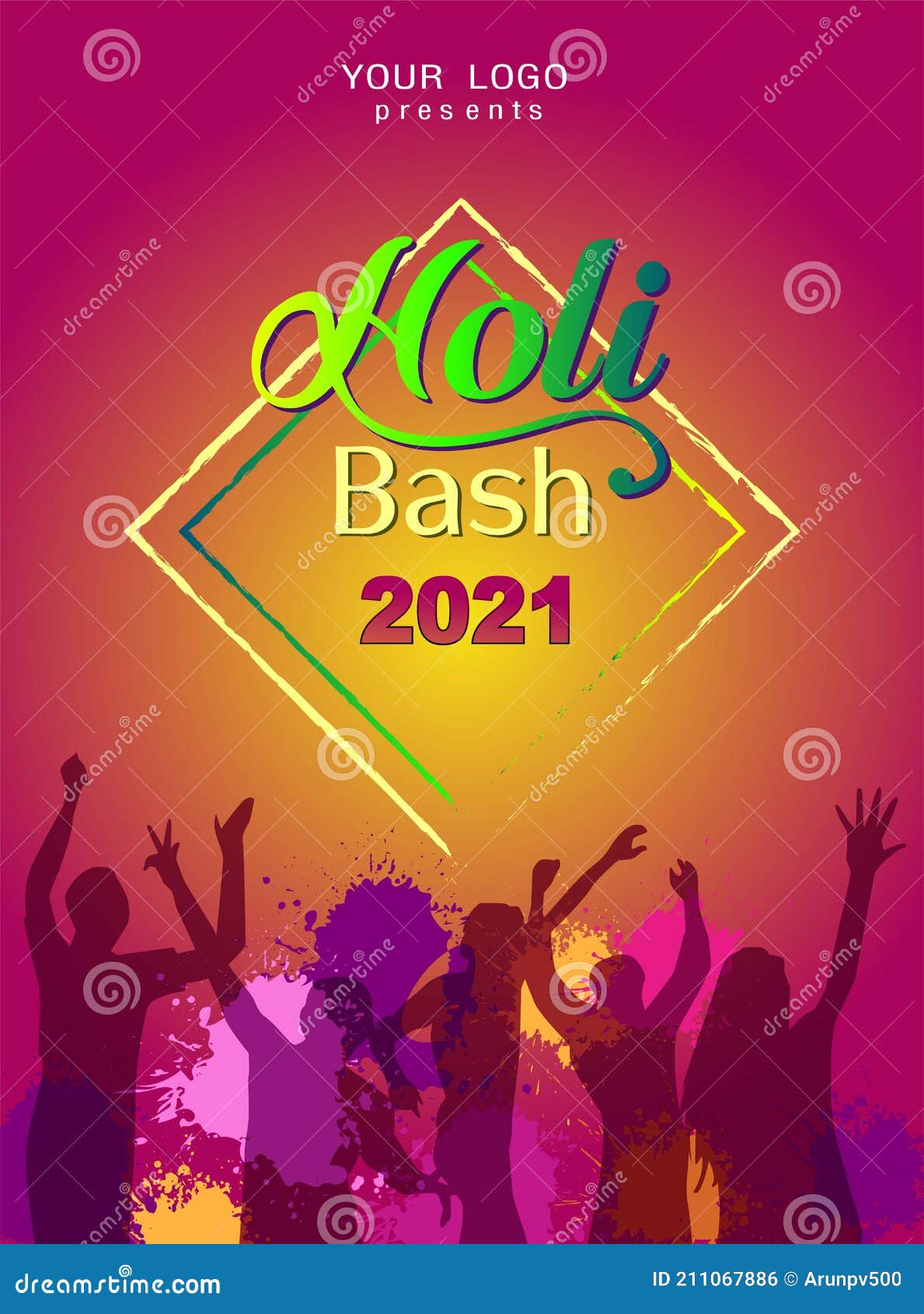 Beautiful Poster for Indian Festival Happy Holi Bash Poster with Colorful   Stock Vector - Illustration of decoration, event: 211067886