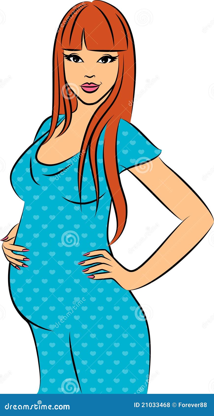 Beautiful pregnant girl. stock vector. Illustration of holding - 21033468