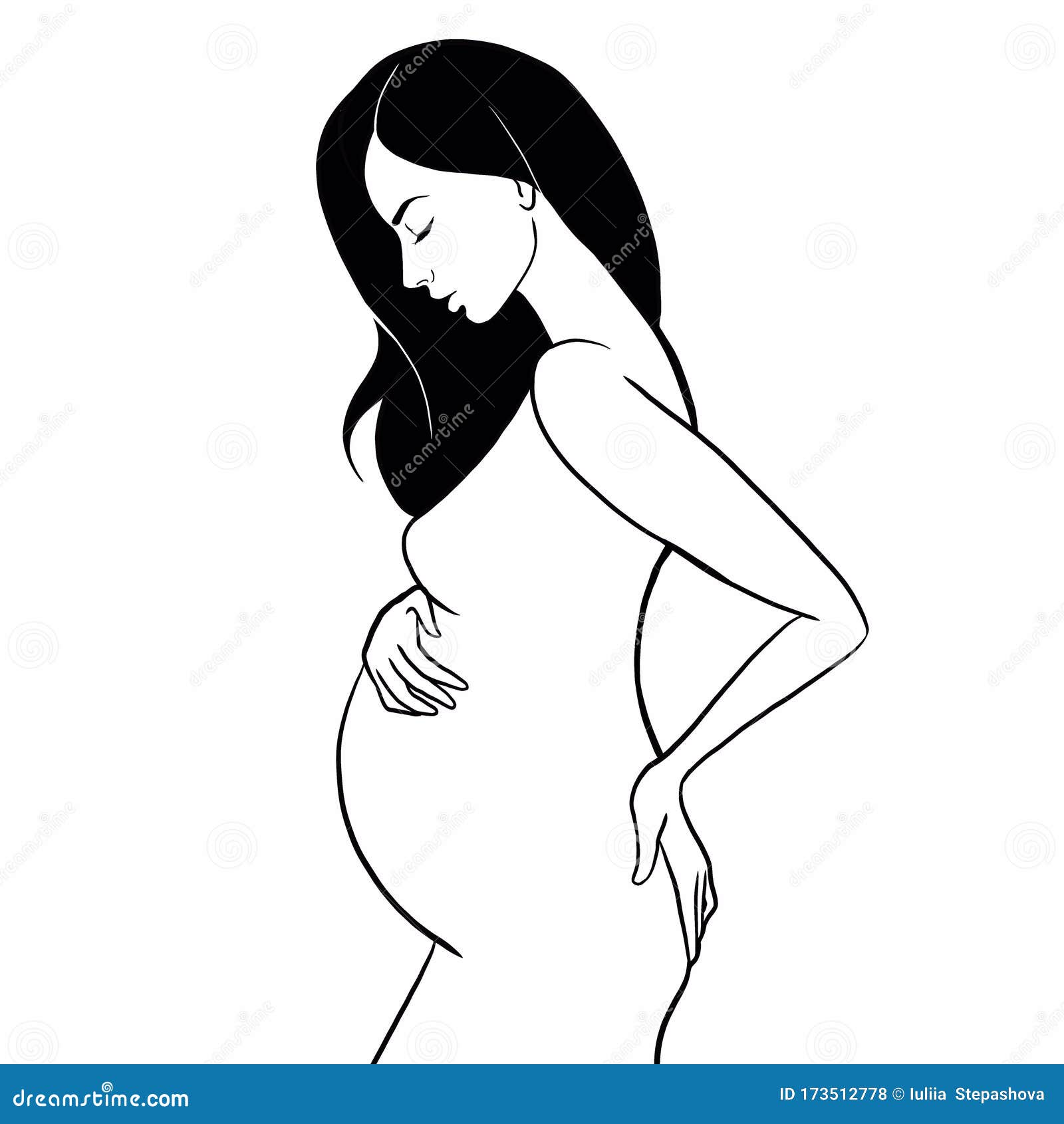 Continuous line drawing. Happy pregnant woman walking with her husband,  silhouette picture, Stock Vector, Vector And Low Budget Royalty Free Image.  Pic. ESY-049677728 | agefotostock