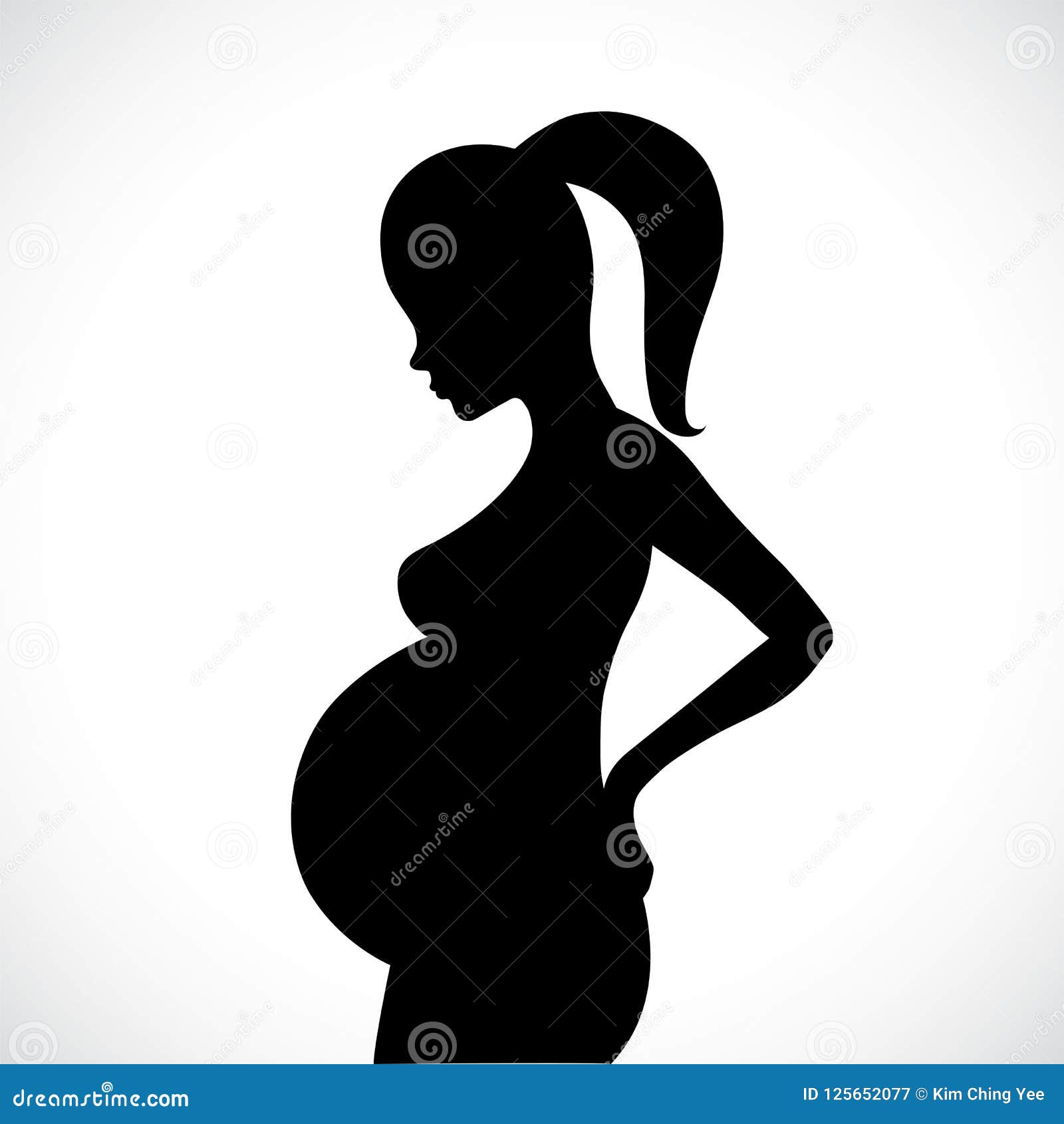 Beautiful Pregnant Woman Silhouette. Stock Vector - Illustration of ...