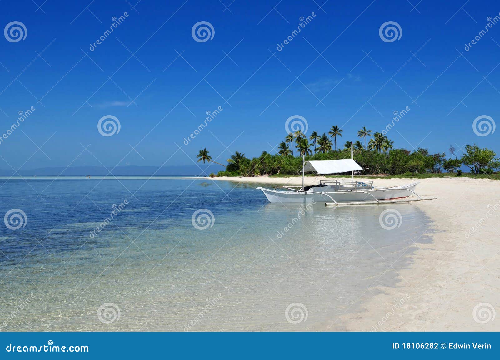 beautiful pristine tropical island beach.