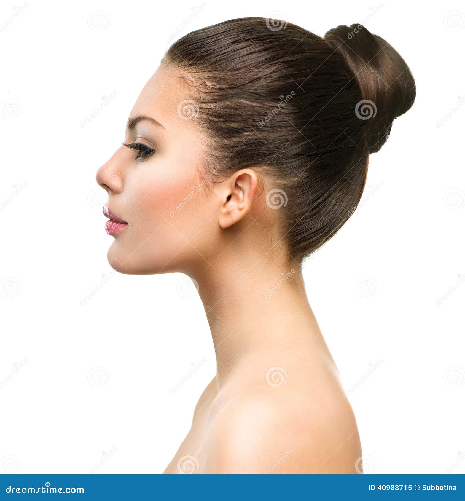 beautiful profile face of young woman