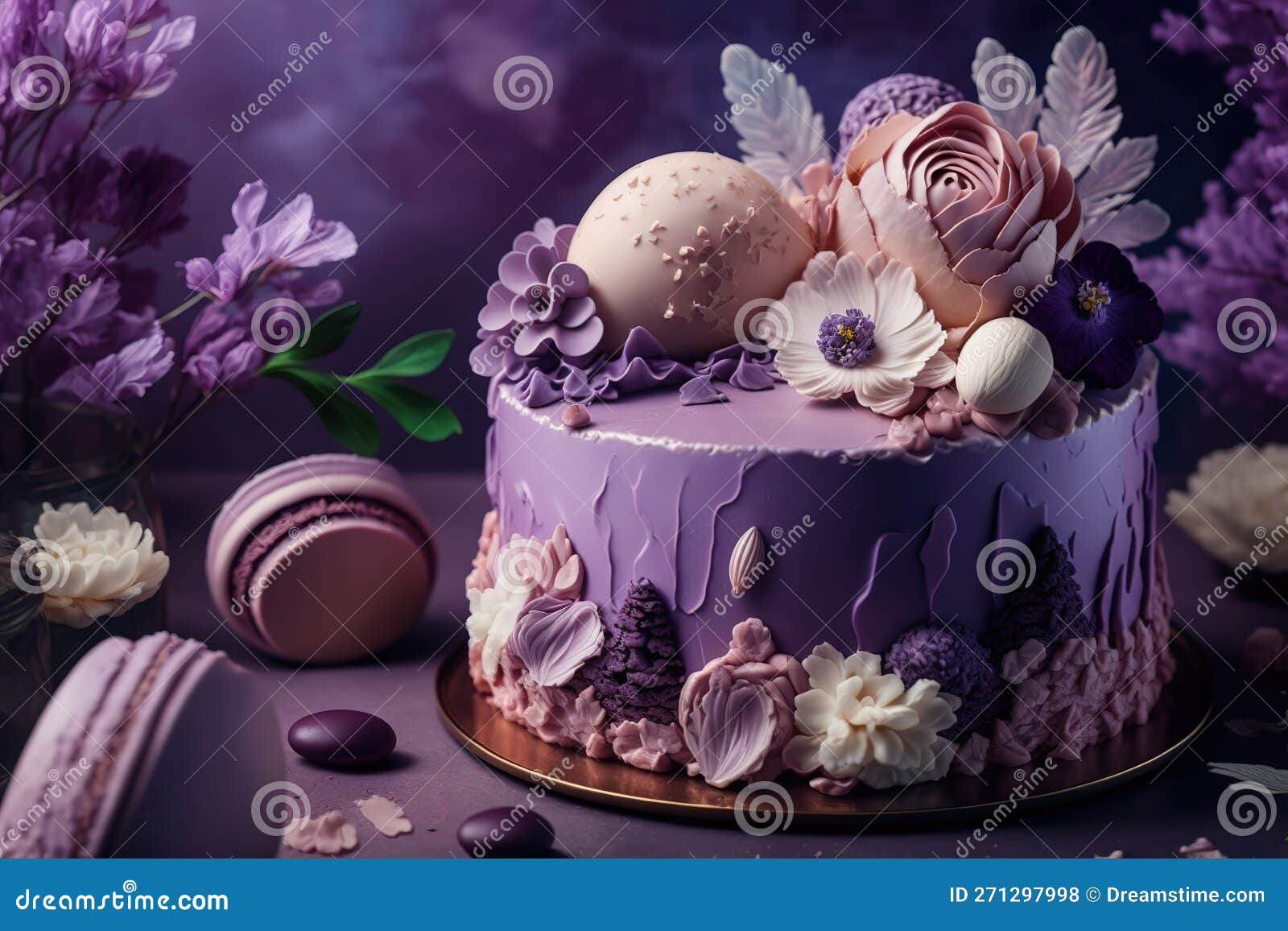 Caked Up - Purple fondant flower cake! | Facebook