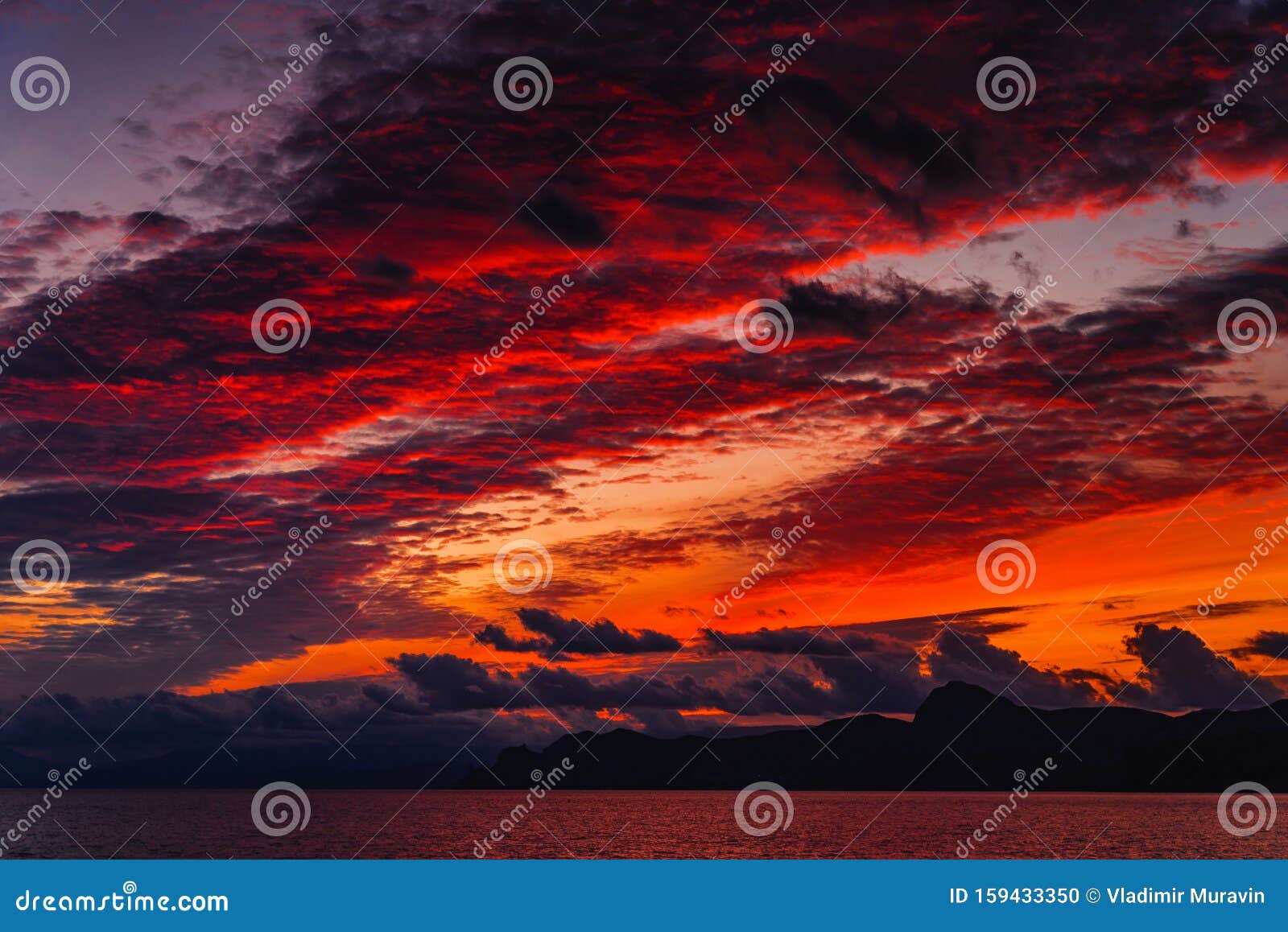 Beautiful Purple Sunset On The Sea Coast Stock Photo Image Of Orange