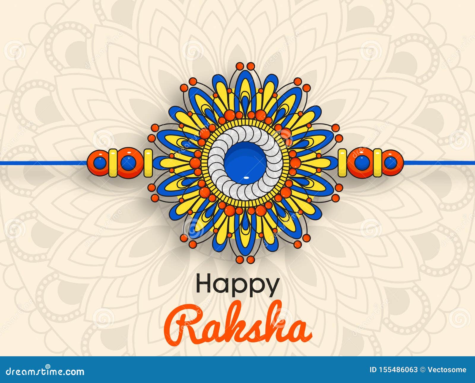 Beautiful Rakhi with Background for Happy Raksha Bandhan Celebrations.  Stock Vector - Illustration of beautiful, gems: 155486063