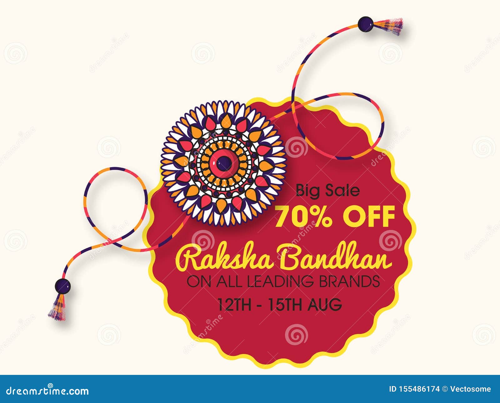 Beautiful Rakhi with Background for Happy Raksha Bandhan Celebrations.  Stock Vector - Illustration of bandhan, india: 155486174