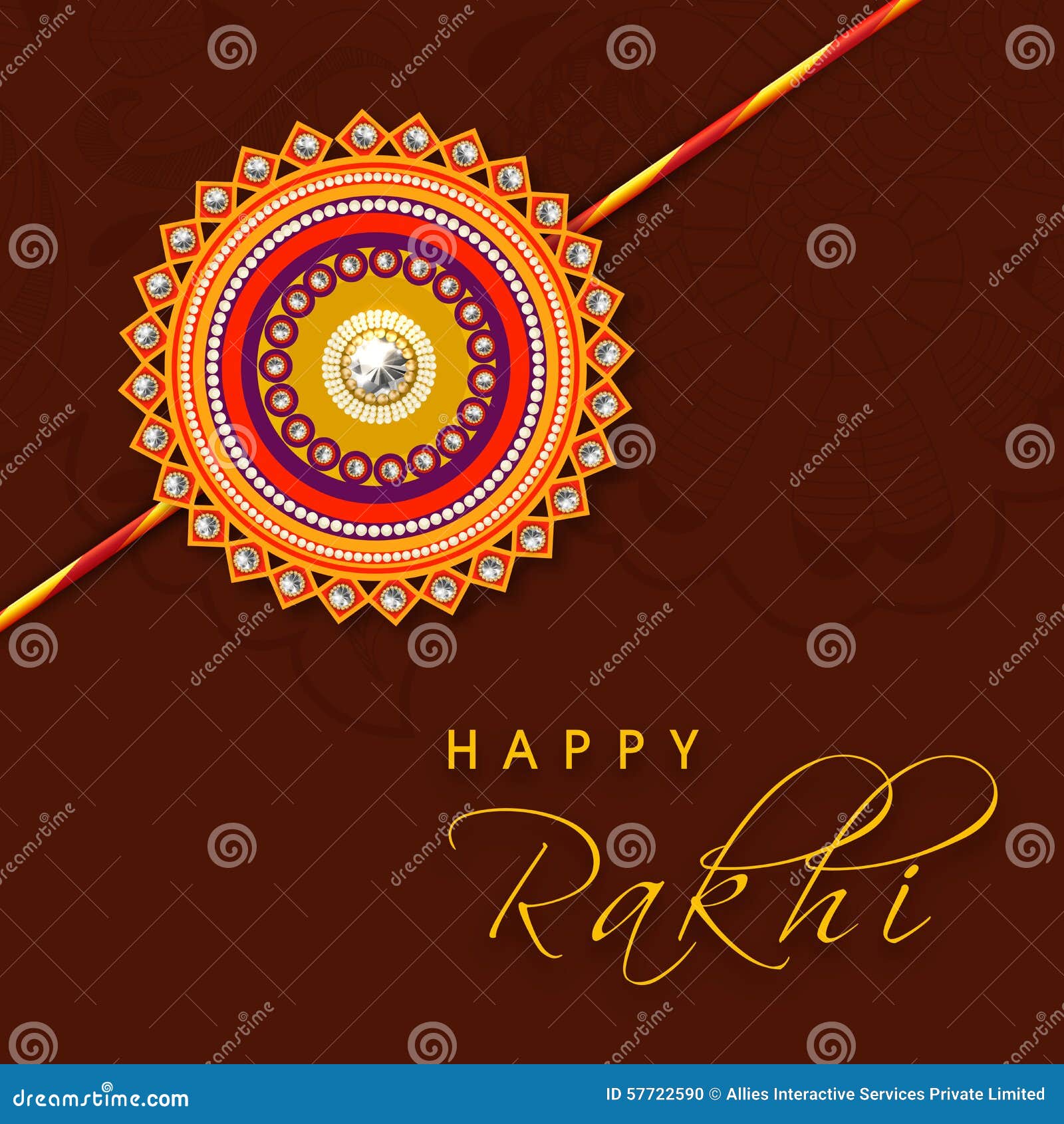 Beautiful Rakhi for Raksha Bandhan Celebration. Stock Illustration ...
