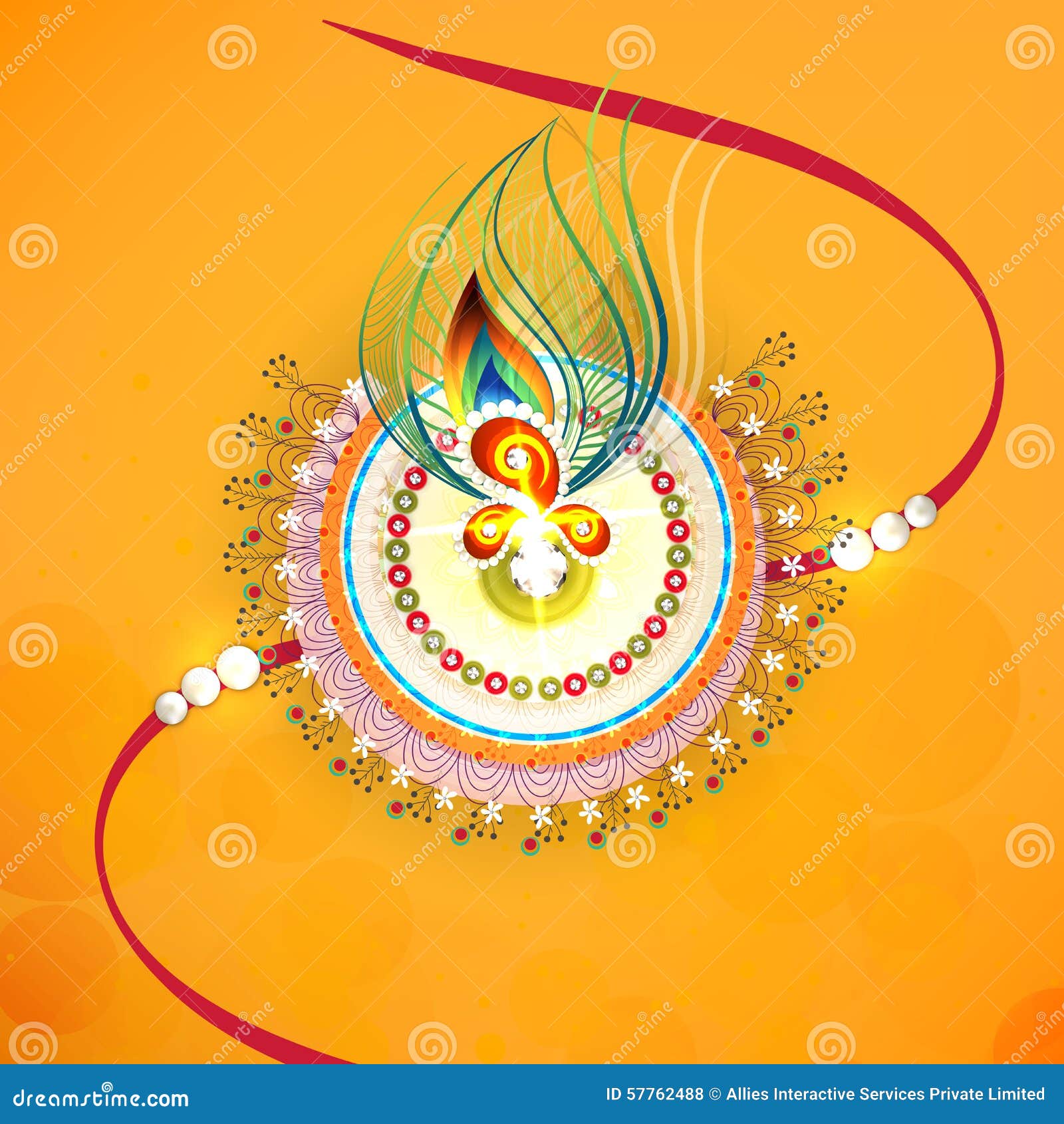 Beautiful Rakhi for Raksha Bandhan. Stock Illustration ...
